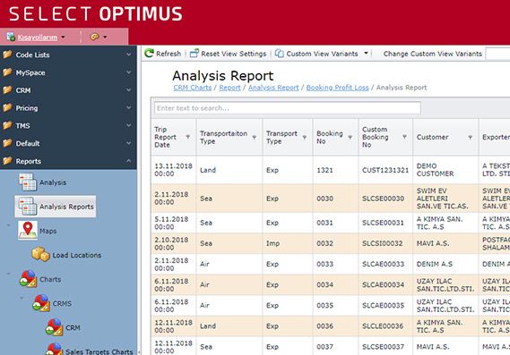 Select Optimus Report Screenshot